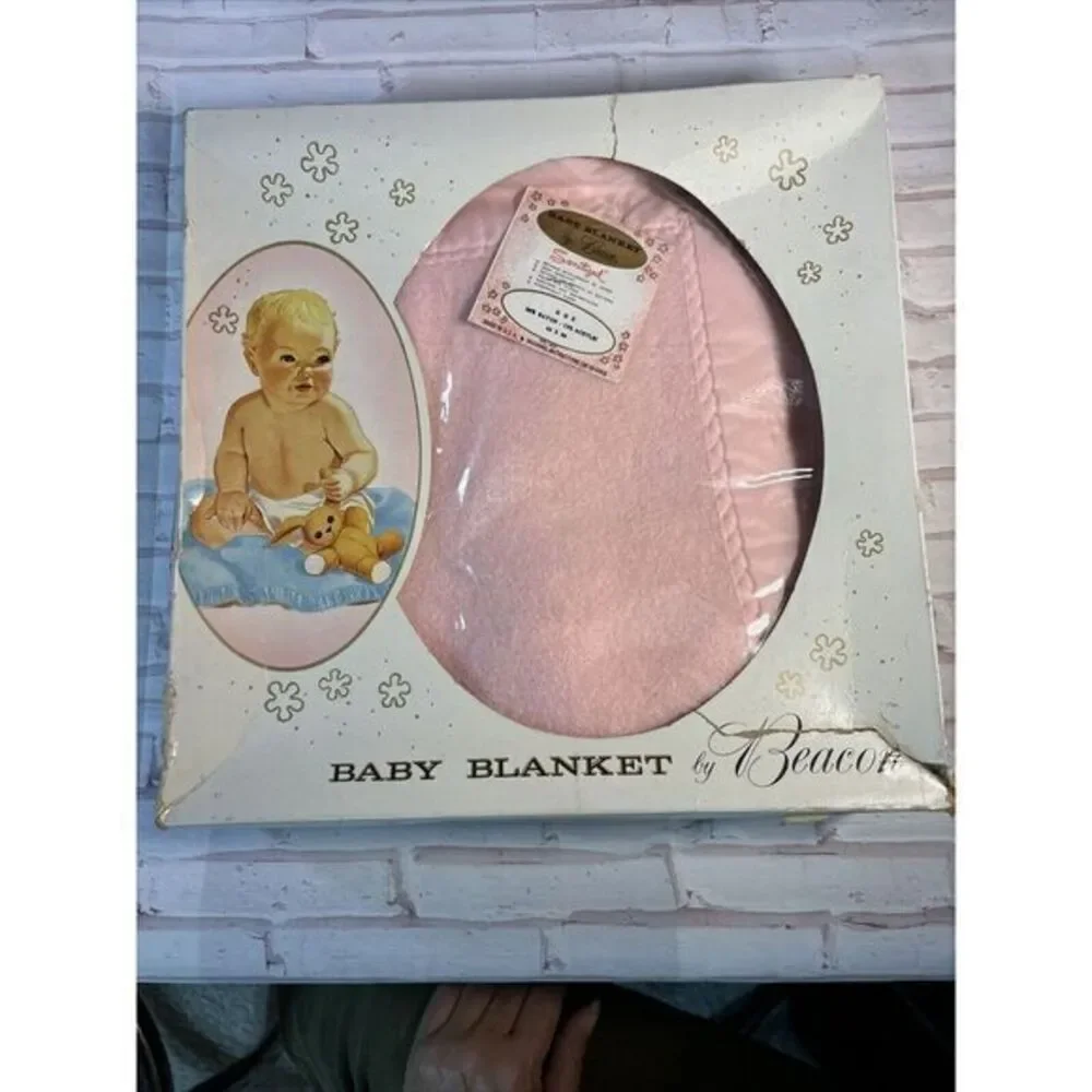 Vintage Beacon Pink W/Silky Edge Baby Blanket 36
